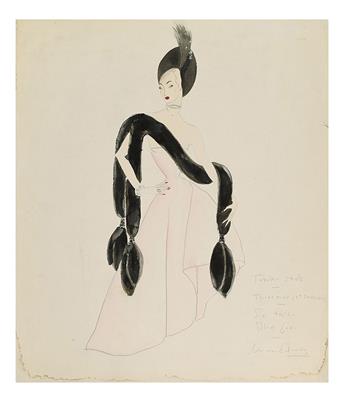 COSTUME / FASHION. Edwards, Norman. Norman Edwards. 4 original fashion drawings and personal archive.